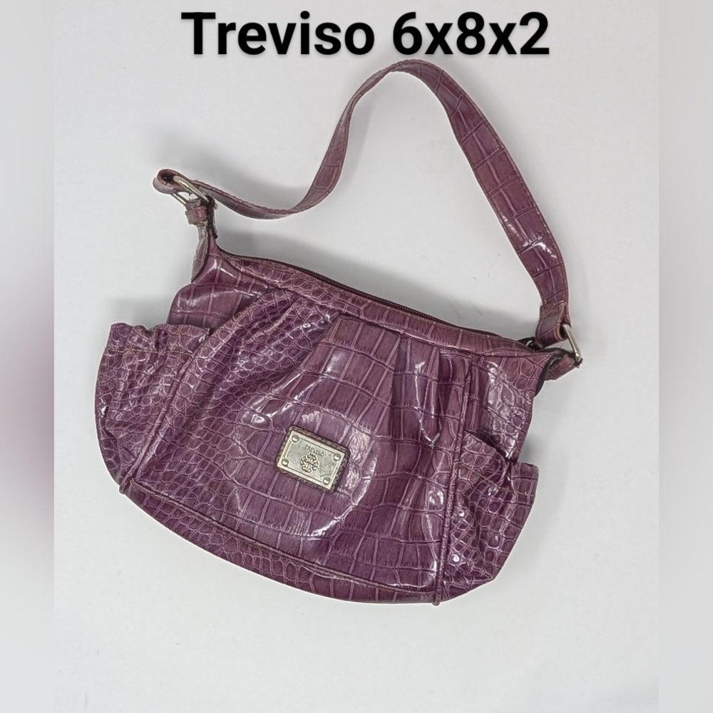 Treviso Glossy Plum Shoulder Bag